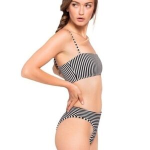 L*Space Black and White Striped Bikini